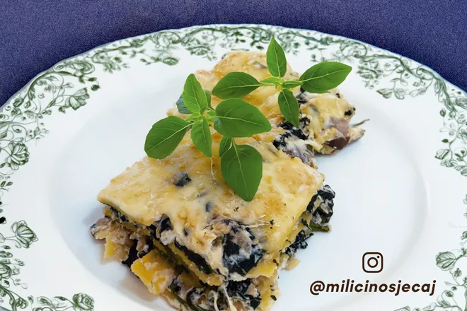 Kremasta lazanja sa spanaćem i pečurkama by @milicinosjecaj
