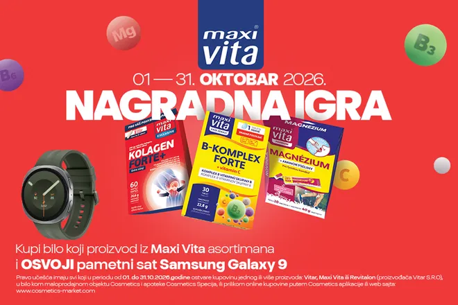 Osvojite pametni sat Samsung Galaxy 9: Nagradna igra Maxi Vita